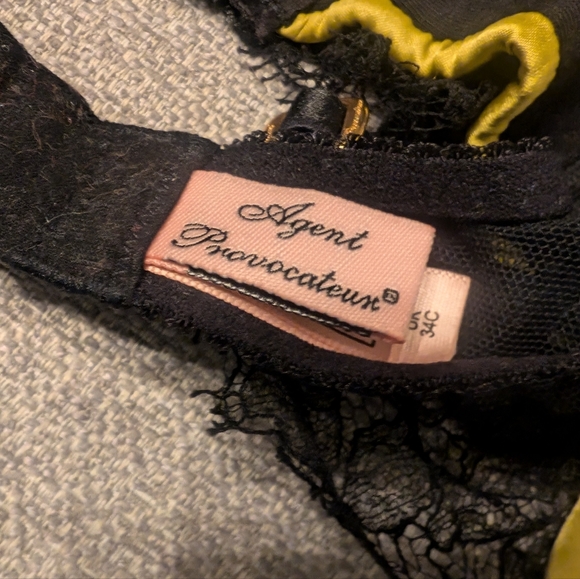 Agent Provocateur Leisa Black Mustard Bra - Picture 2 of 12